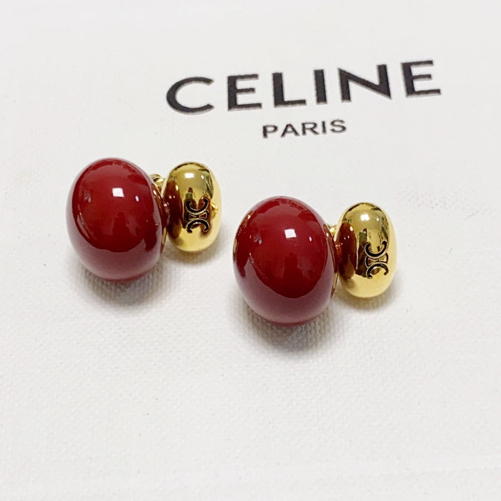18K Celine Red Earrings