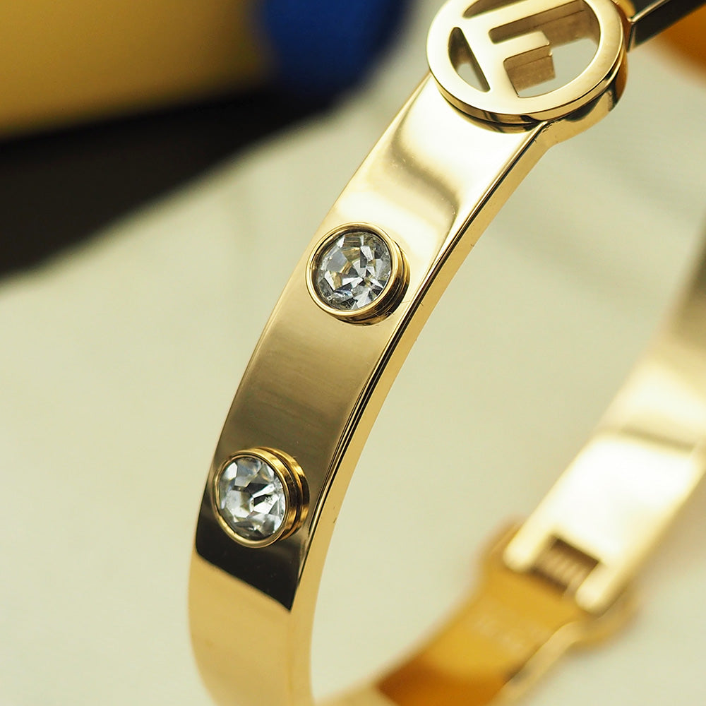 18K Fendi Is Crystals Bracelet