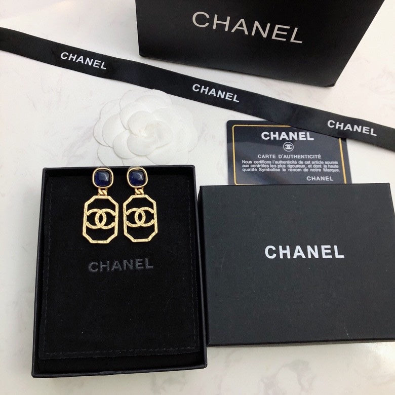 18K  Chanel Perfume Bottle Earrings