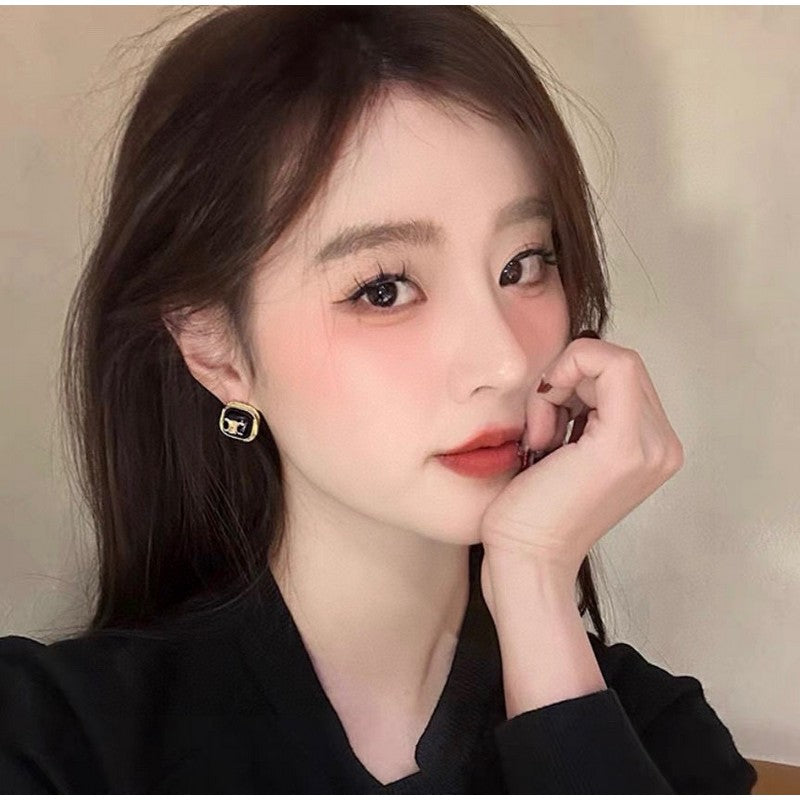 18K Celine Color Square Earrings