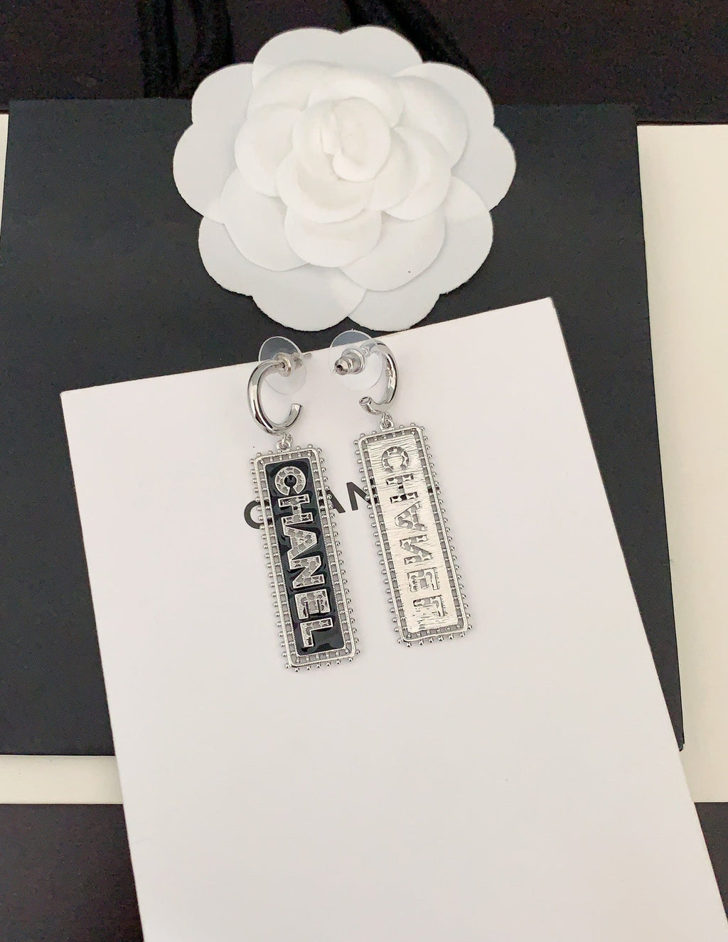 18K  Chanel Typo Drop Earrings
