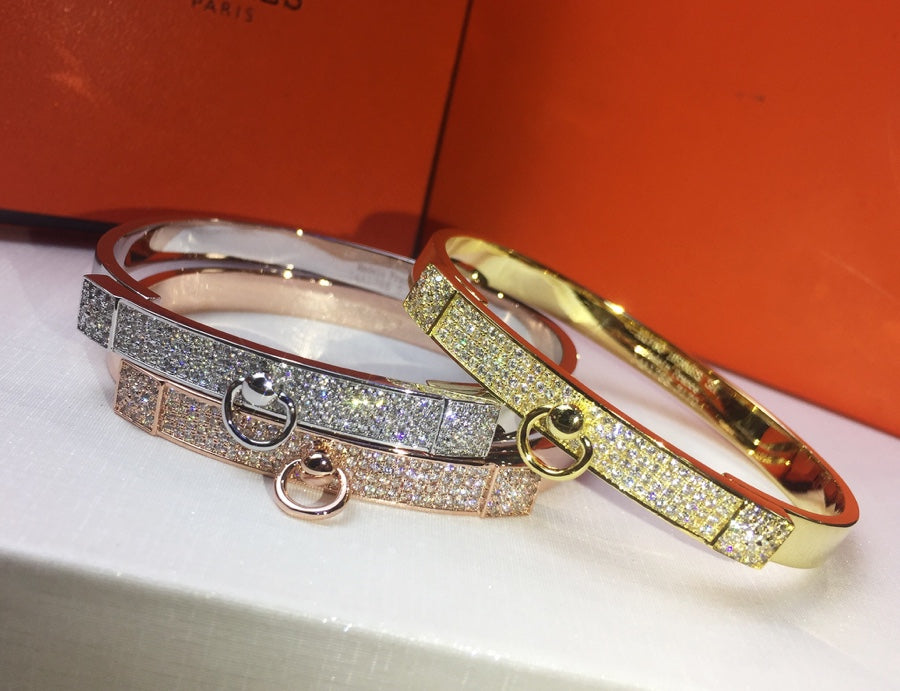 18K Collier De Chien Diamond Hermes Bracelet