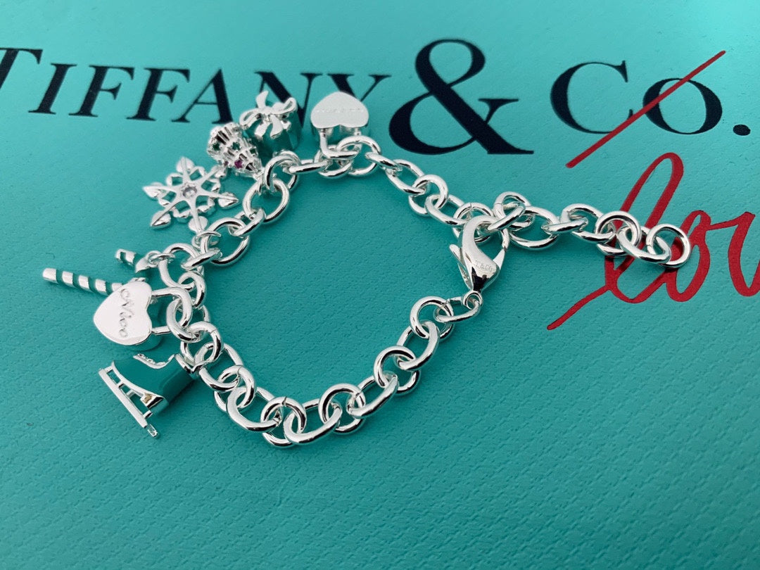 18K Tiffany Christmas Tag Bracelet