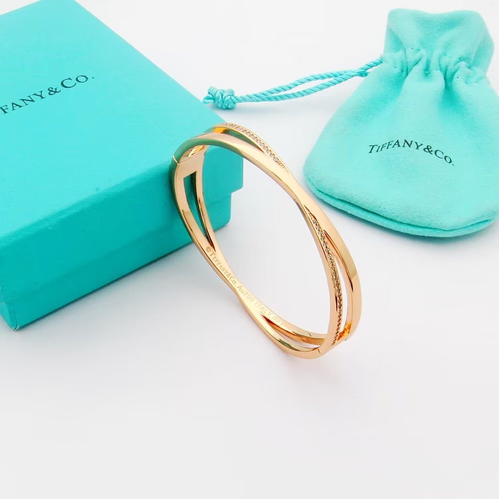 18K Tiffany Atlas x Narrow Hinged Bangle Bracelet