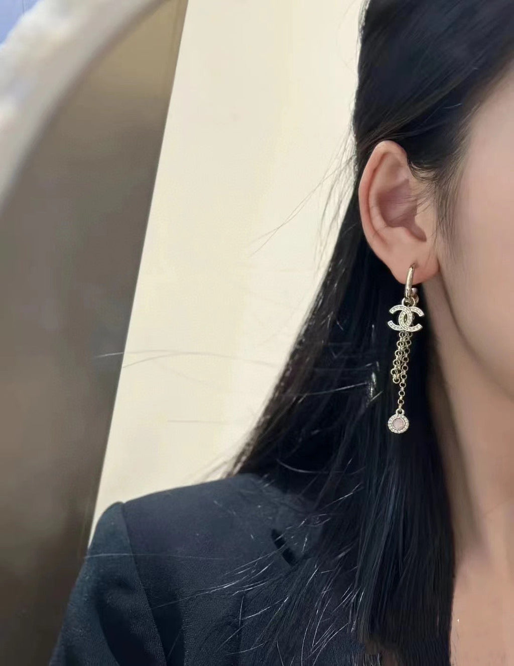 18K  Chanel Tassel Crystals Earrings