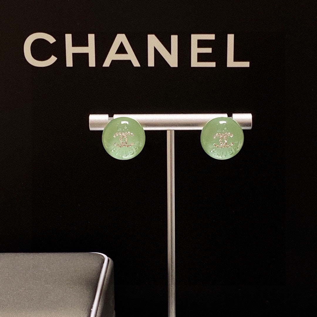 18K  Chanel Green Earrings