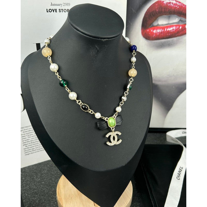 18K  Chanel Crystal Bow Necklace