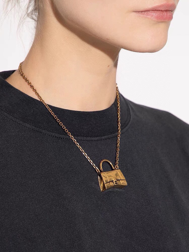 18K Balenciaga Hourglass Bag Necklace
