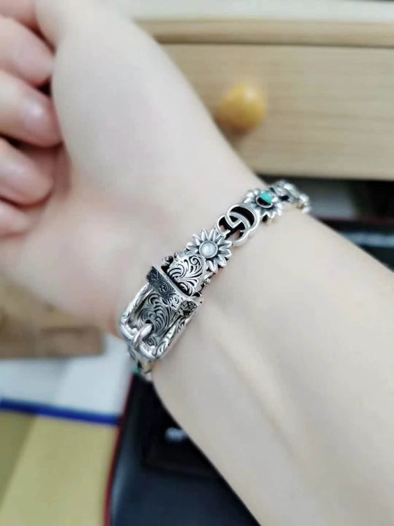 Double Gucci Flowers Bracelet