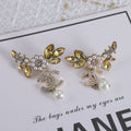 18K  Chanel Flower Crystals Earrings