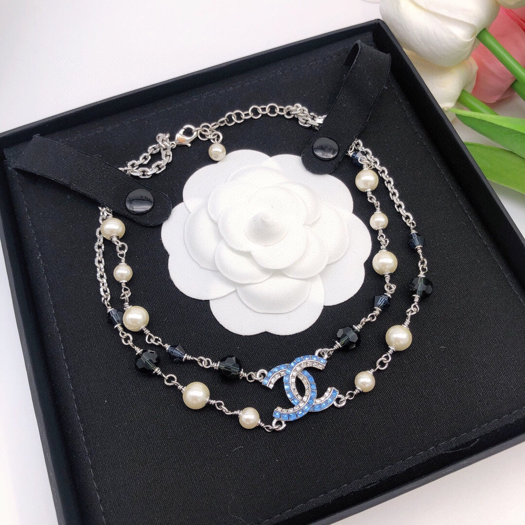 18K  Chanel Blue Resin Necklace