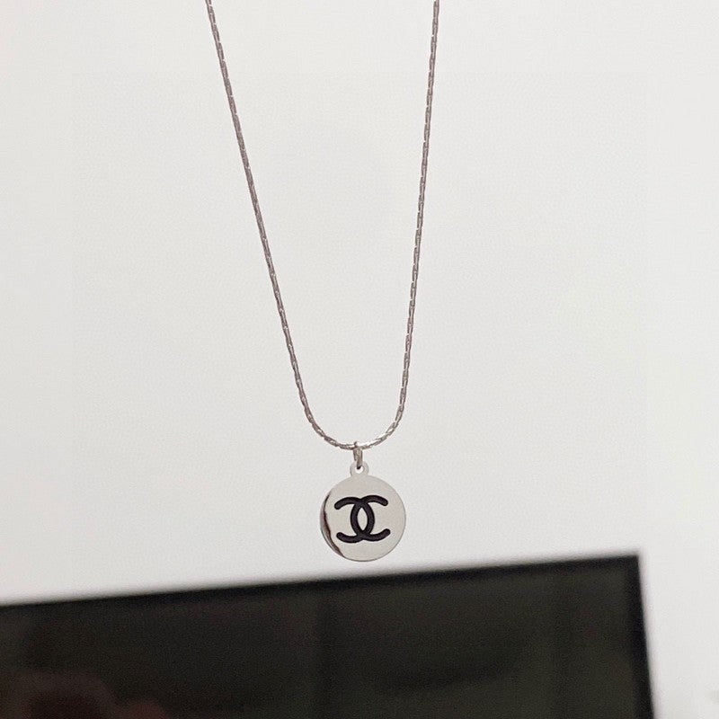 18K  Chanel Round Logo Necklace