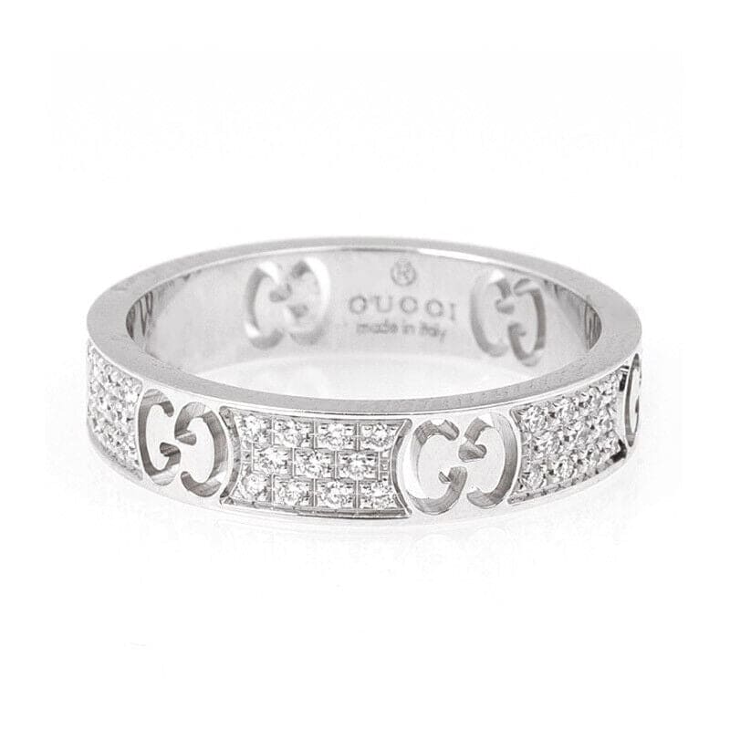 18K Double Gucci Icon Full Diamonds Ring